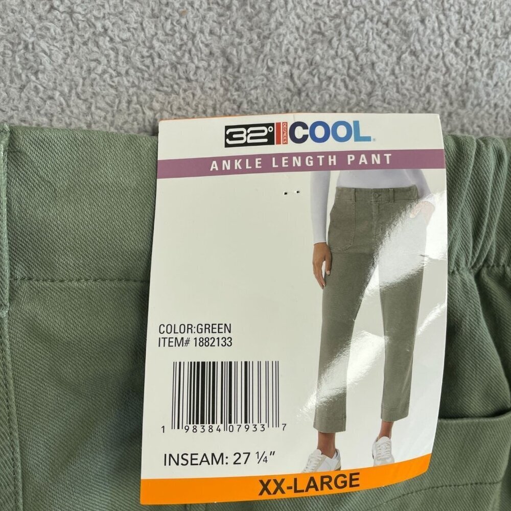 NEW 32 Degrees Cool Women's XXL Ankle Length Pants Green Cotton Blend - Picture 13 of 15